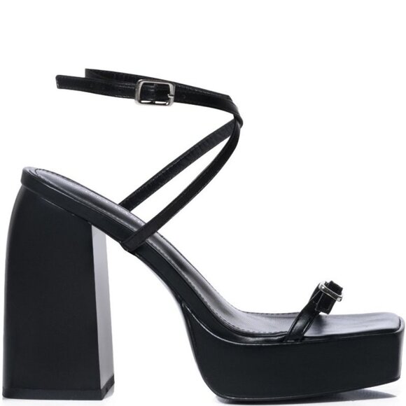 AZALEA WANG " READILY STRAPPED " 2 IN 1 STRAPPY SANDAL IN BLACK ( BRAND NEW !!!! - Picture 9 of 10